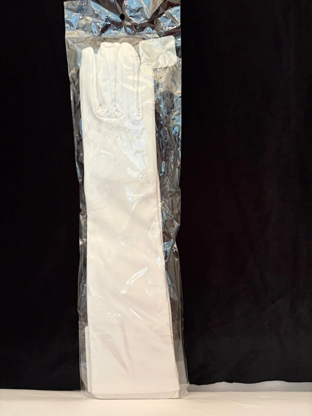White Long Matte Satin Formal Gloves Elbow Length